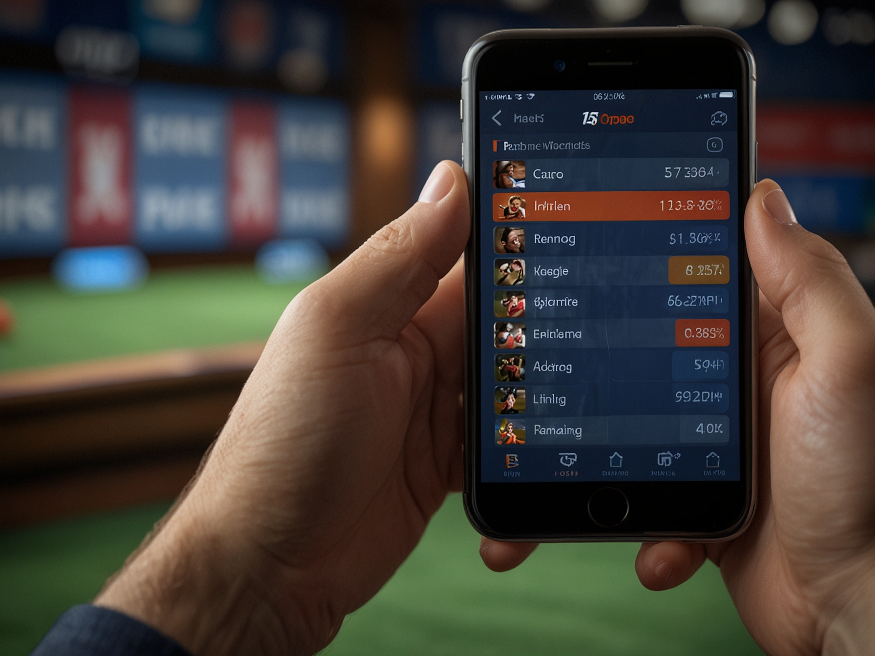 Aplicación móvil Mostbet en pantalla de teléfono